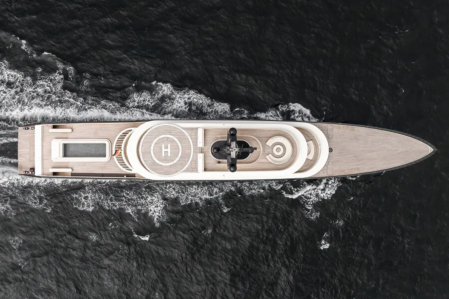 aerial yacht view