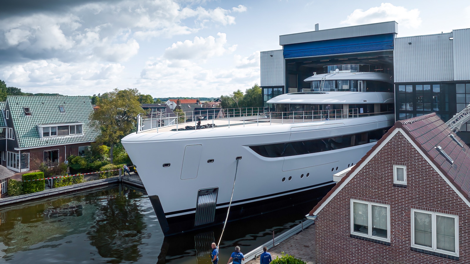 superyacht launched in the shipyard
