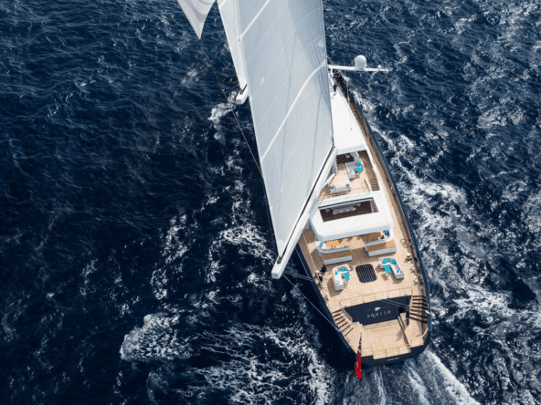 S/Y Aquijo, Oceanco 85m view from the above