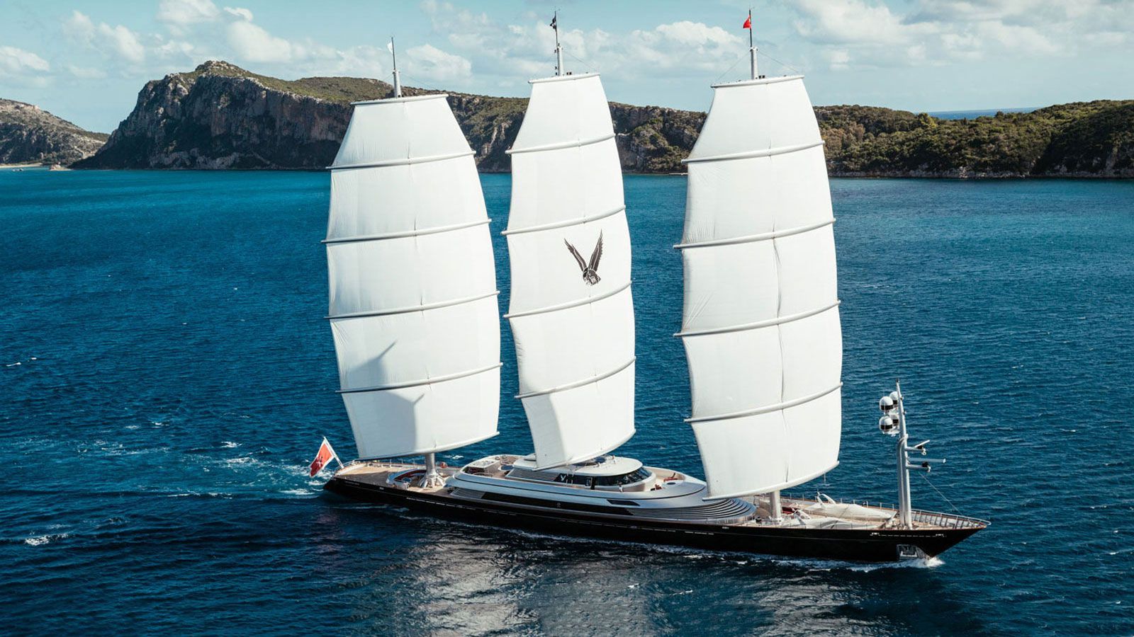 Sailing yacht Maltese Falcon at sea