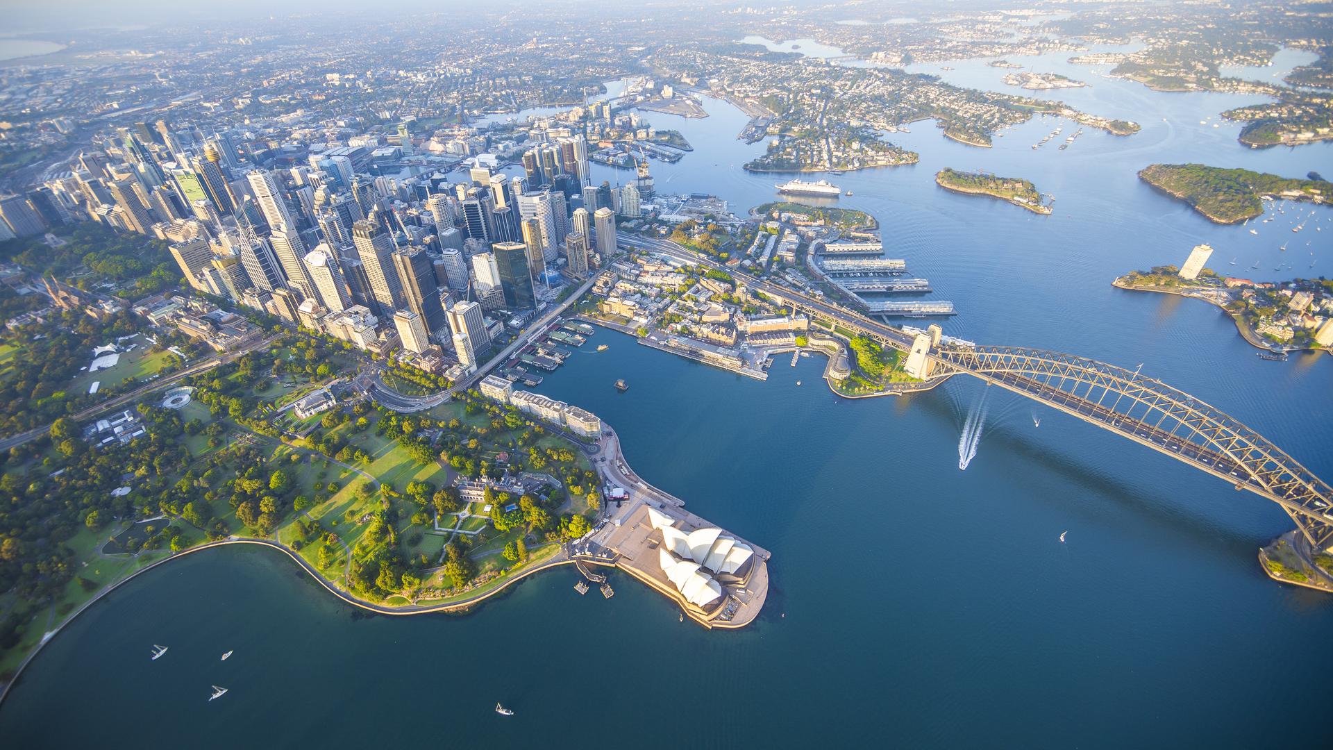 Aerial View Sydney Australia Yacht Charter