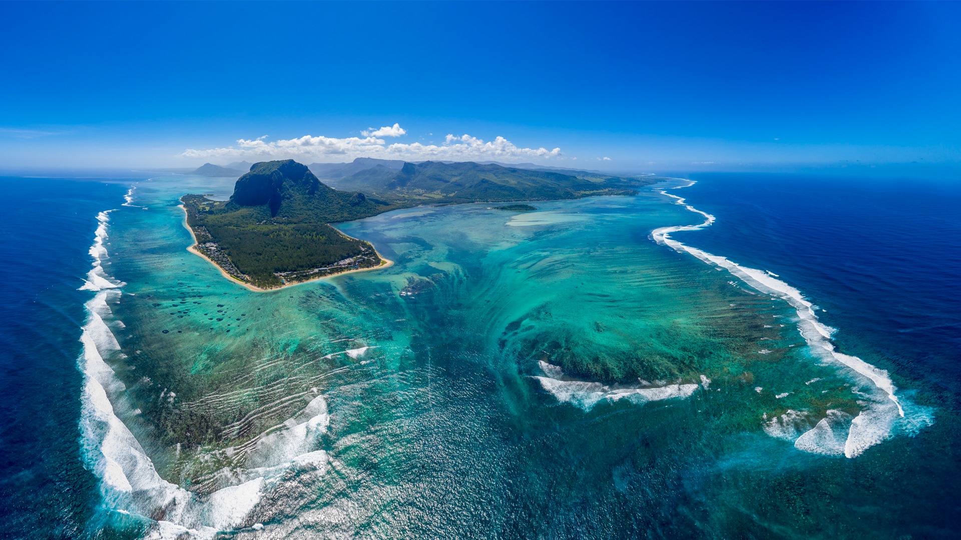 Private Yacht Anchored off Le Morne Peninsula, Mauritius