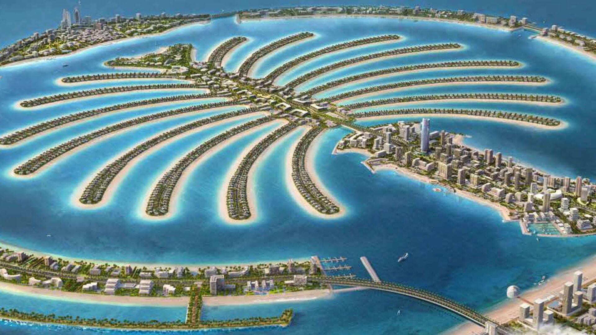 Palm Jumeirah Dubai Yacht Charter – anchor off the crescent with skyline views and calm waters