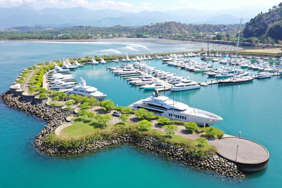 Yacht in New Marina Costa Rica during private charter voyage